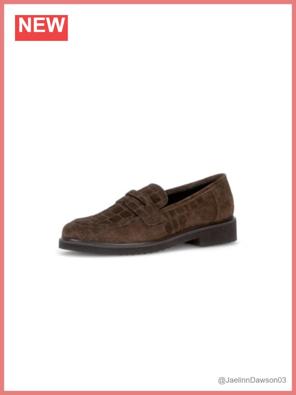 Gabor Penny Loafers Suede Slip-On Low Block Heel Women's Flats